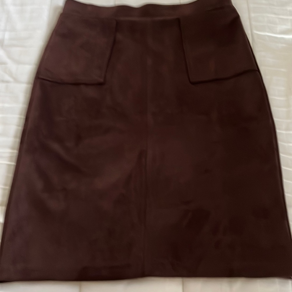 Women’s chocolate brown suede skirt